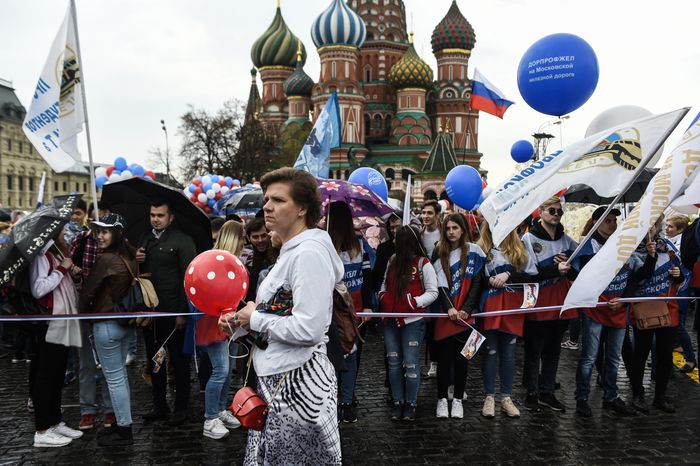 Первомайская демонстрация профсоюзов в Москве
