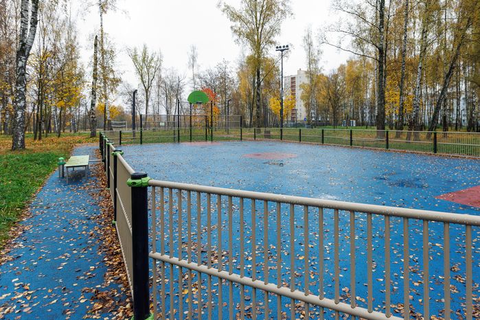 Спортивная площадка в городском парке культуры и отдыха г. Ивантеевка осенью