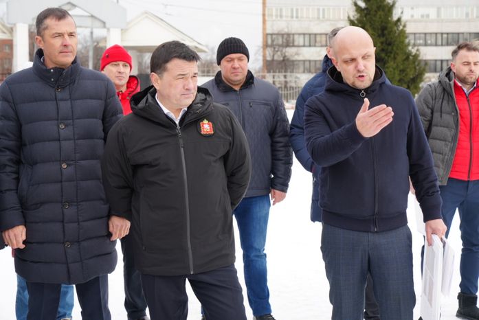 Посещение места строительства нового стадиона «Торпедо» в Люберцах Губернатором Подмосковья