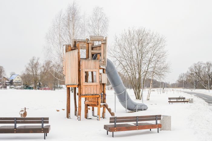 Бронницы. Парк «Бронницкий луг». Зима