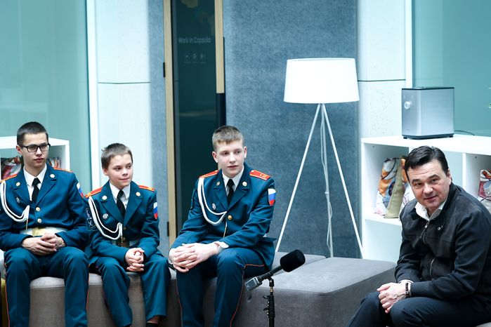 Встреча Губернатора Подмосковья с ребятами из кадетской школы «Корабелы Прионежья»
