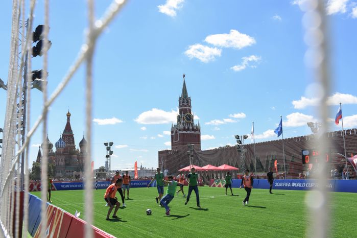 Футбольный парк на Красной площади в Москве