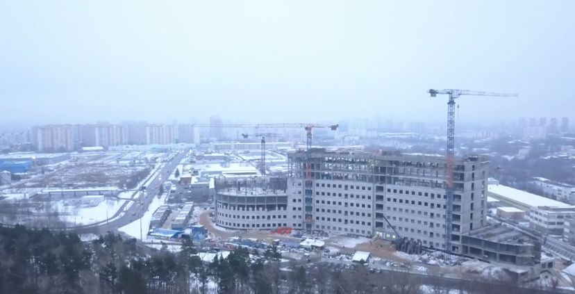 Посещение Губернатором Подмосковья стройплощадки Детской областной больницы в Красногорске