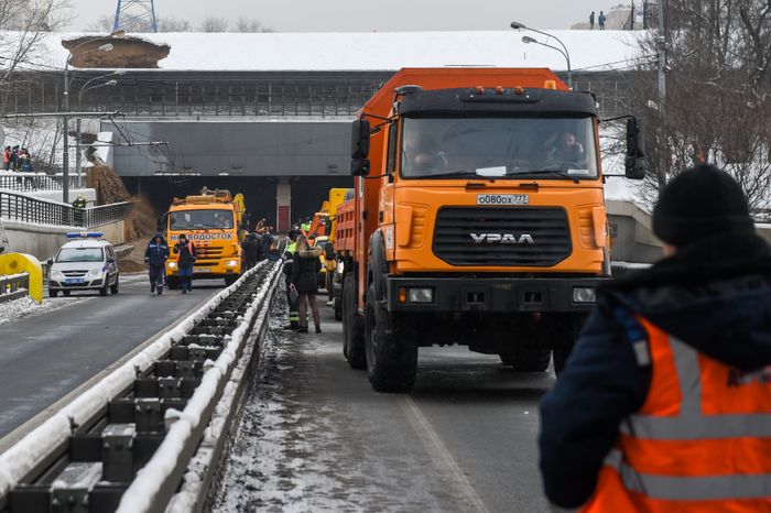 Тушинский тоннель затопило в Москве