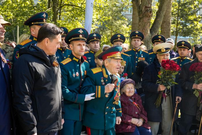 Андрей Воробьев на церемонии зажжения Вечного огня в Королеве