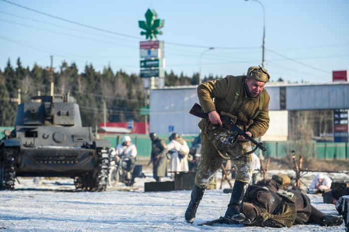 Военно-историческая реконструкция в музее танка Т-34 в Мытищах