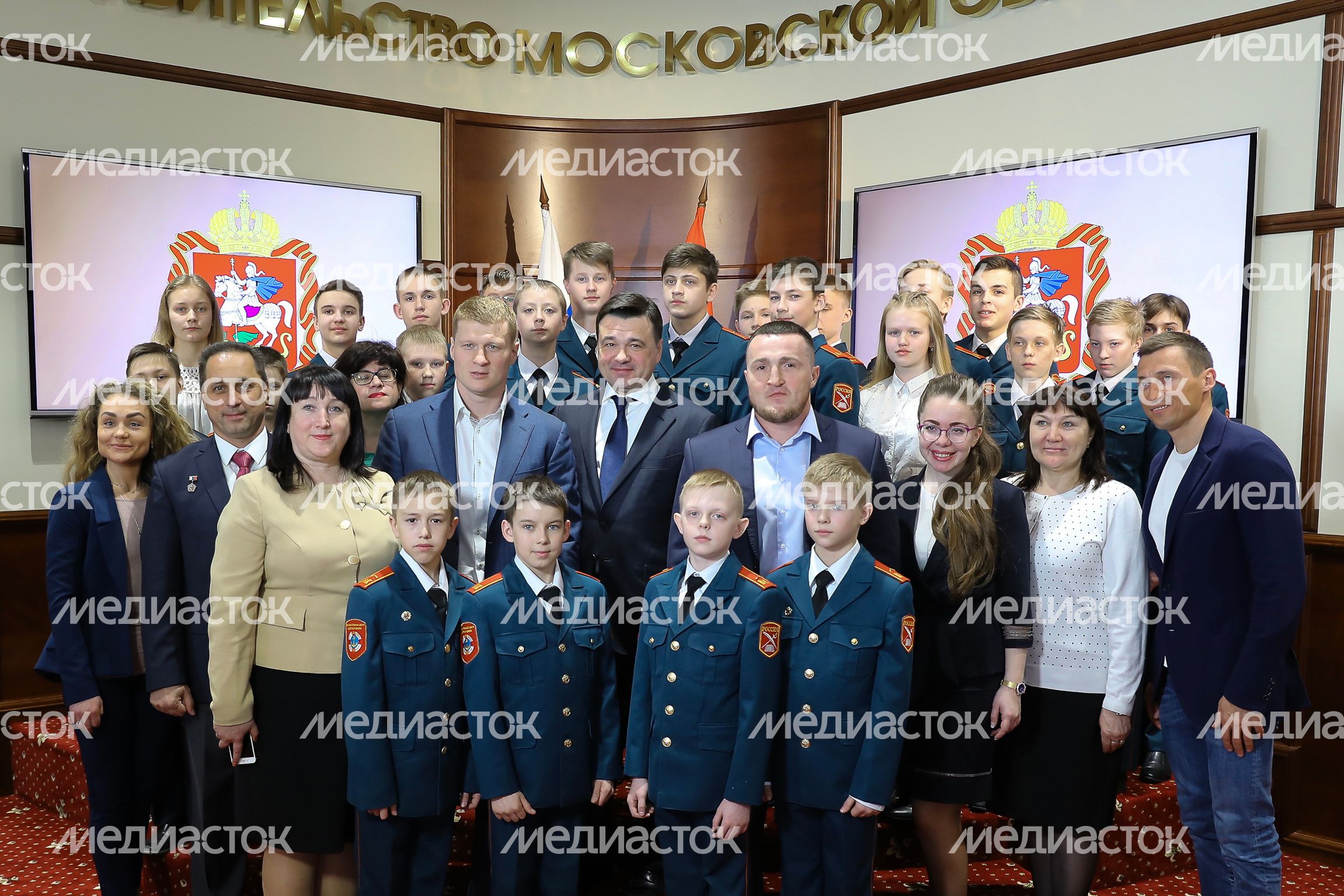 Встреча губернатора Подмосковья с делегацией кадетской школы «Корабелы Прионежья» из Вологодской области
