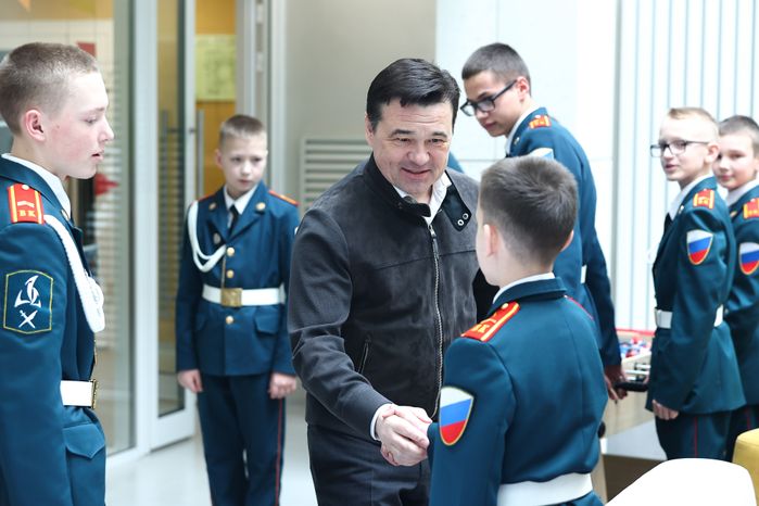 Встреча Губернатора Подмосковья с ребятами из кадетской школы «Корабелы Прионежья»