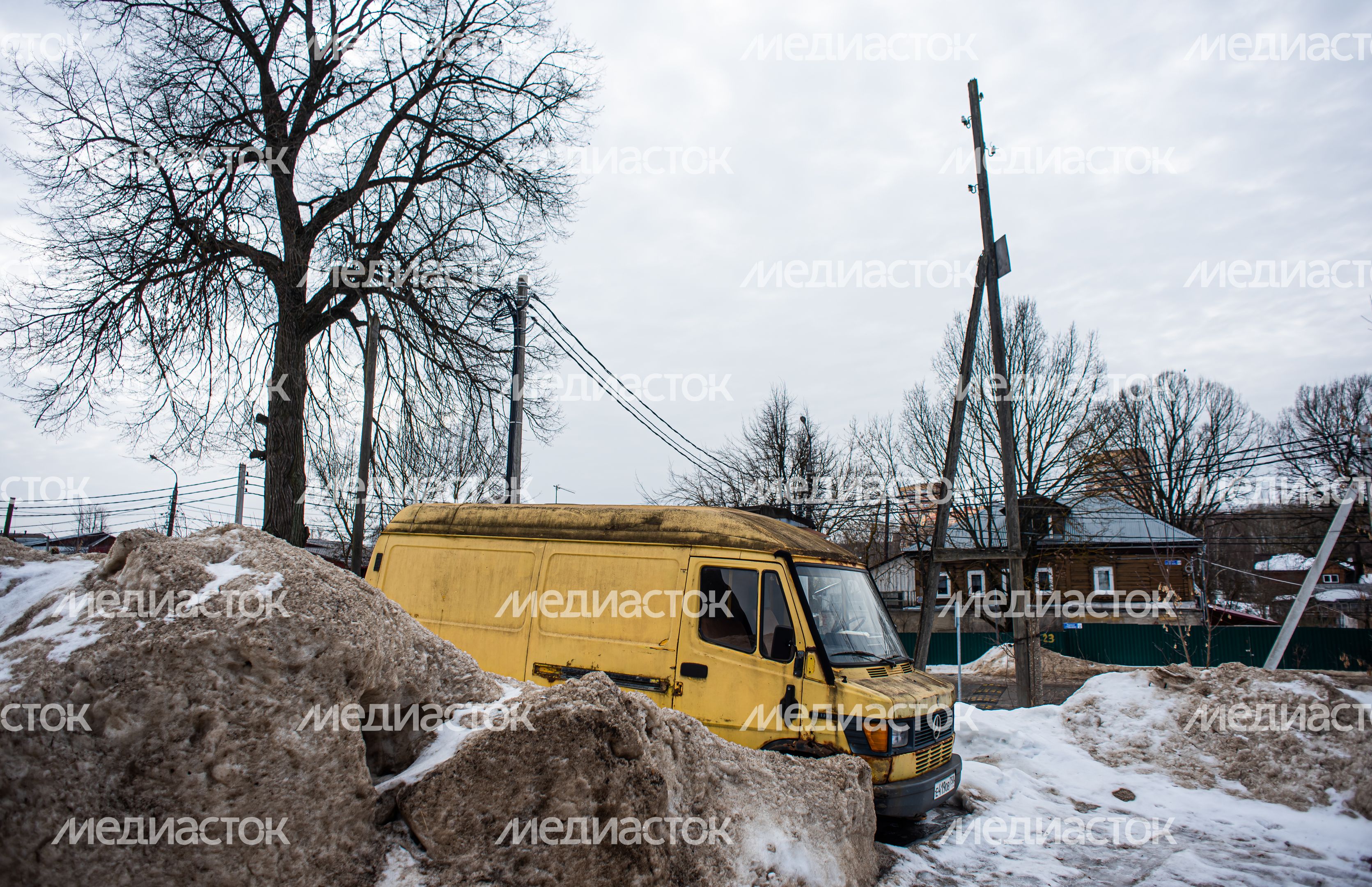 Зимние виды деревни Гребнево