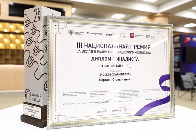 Подмосковье получило полный комплект наград Национальной премии "Умный город"