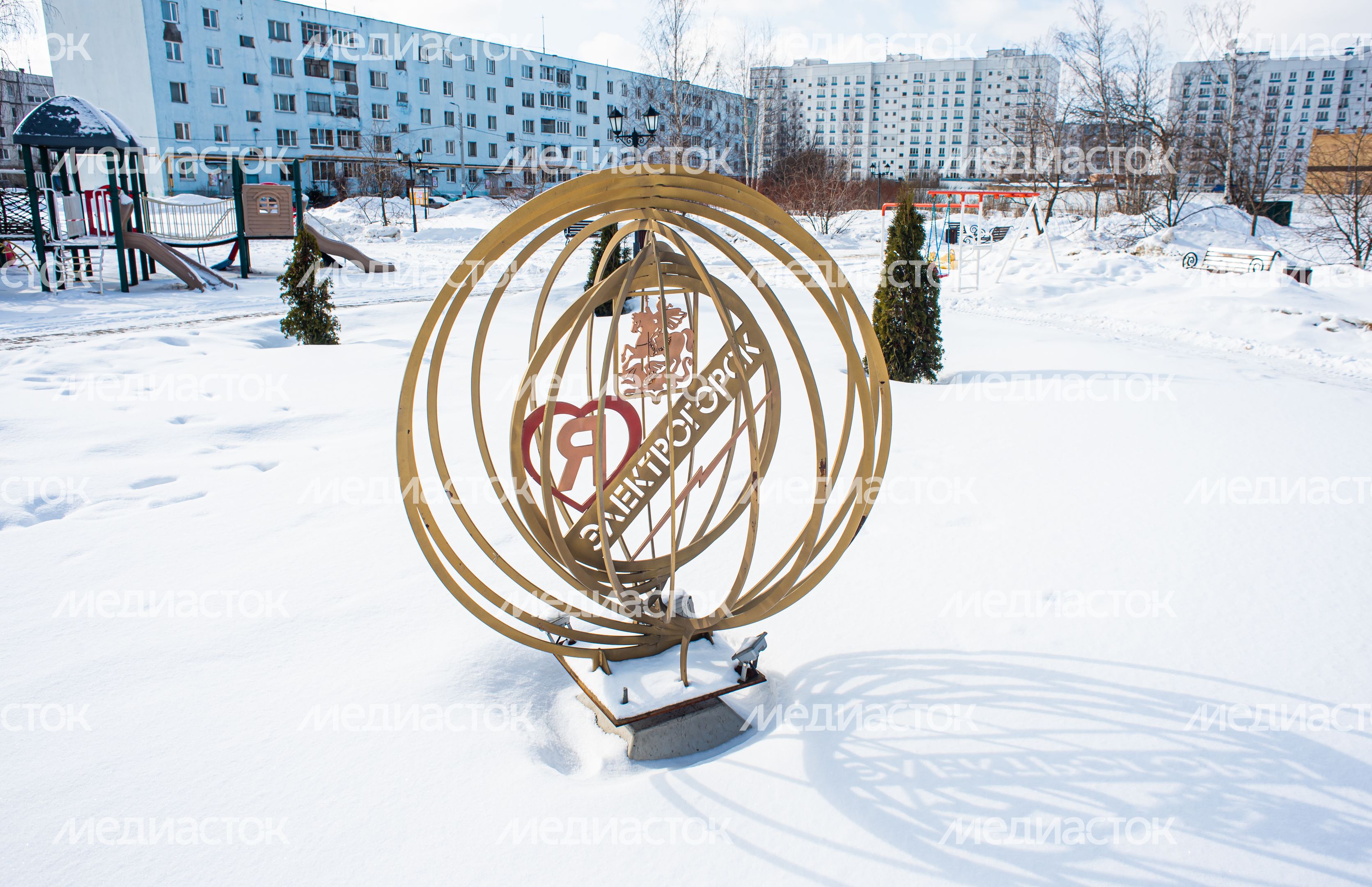 Зимние виды города Электрогорск