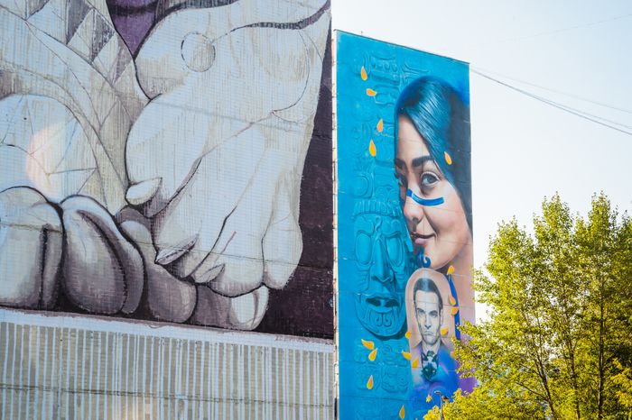 Балашиха. Муралы на стенах домов