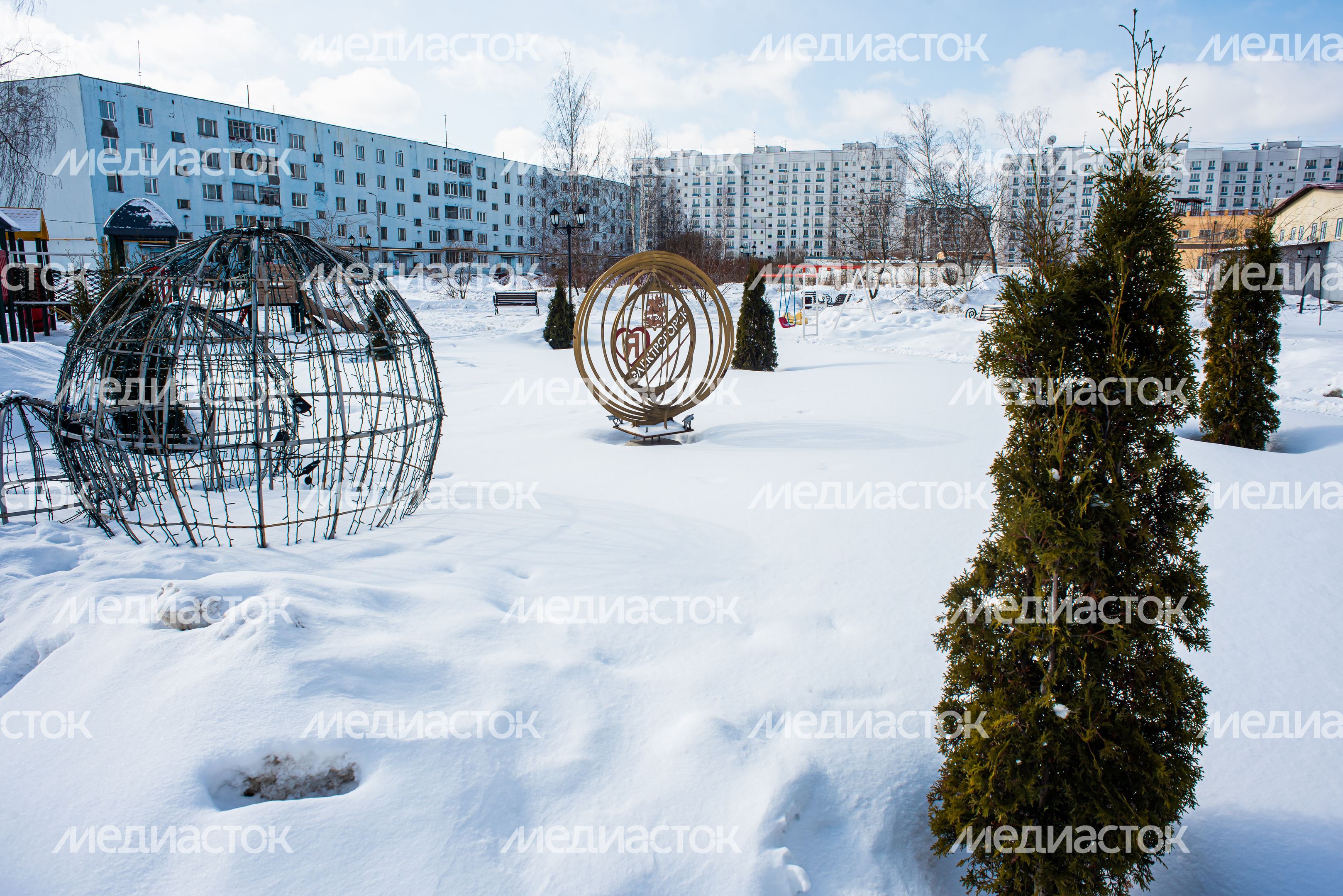 Зимние виды города Электрогорск