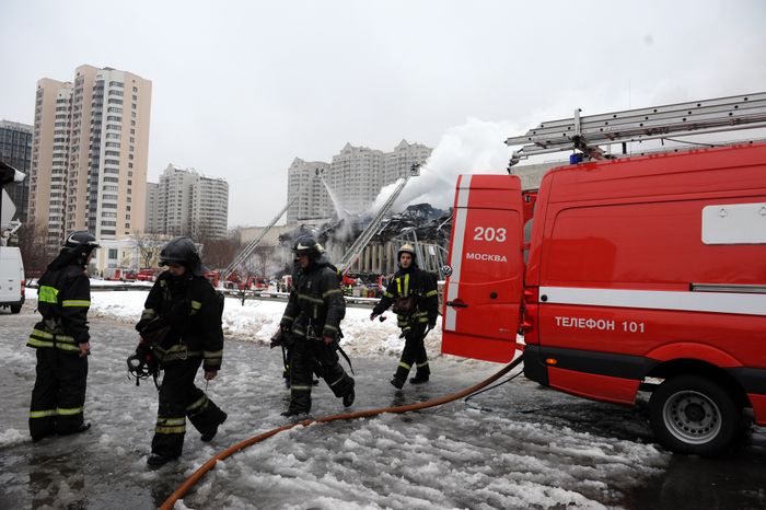 Пожар в библиотеке ИНИОН в Москве