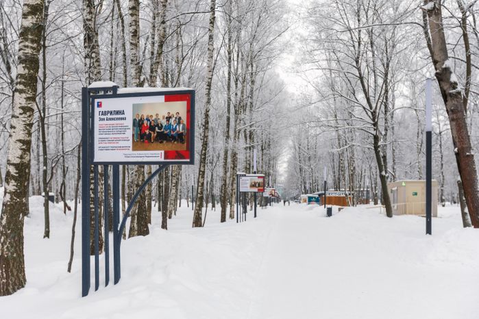 Зима в парке культуры и отдыха города Лобня