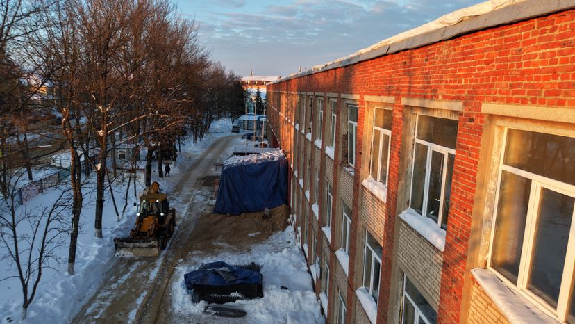 Продолжается капремонт каширской школы №1 им. Александра Выборнова
