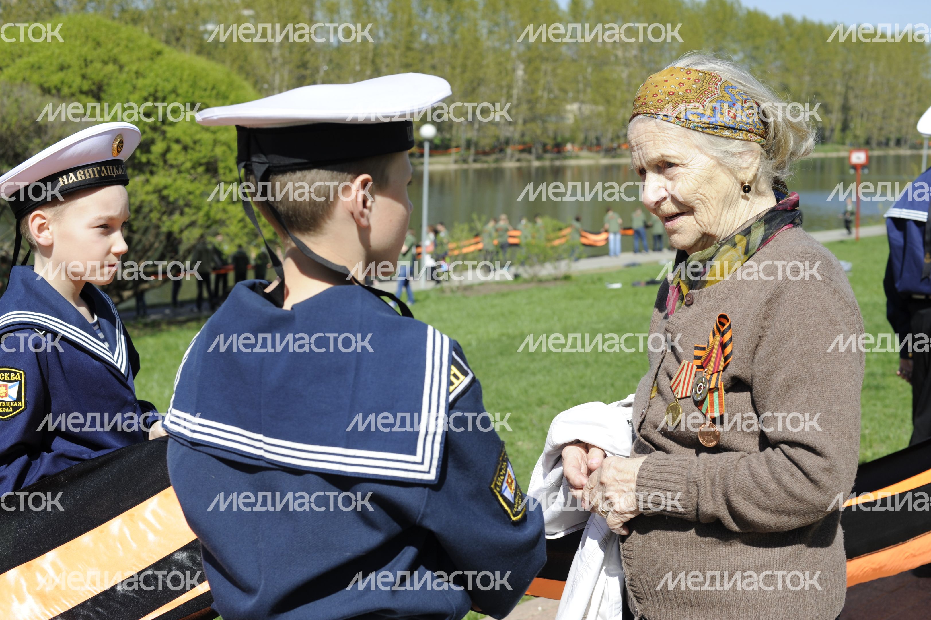 Акция «Самая длинная георгиевская лента» в Москве