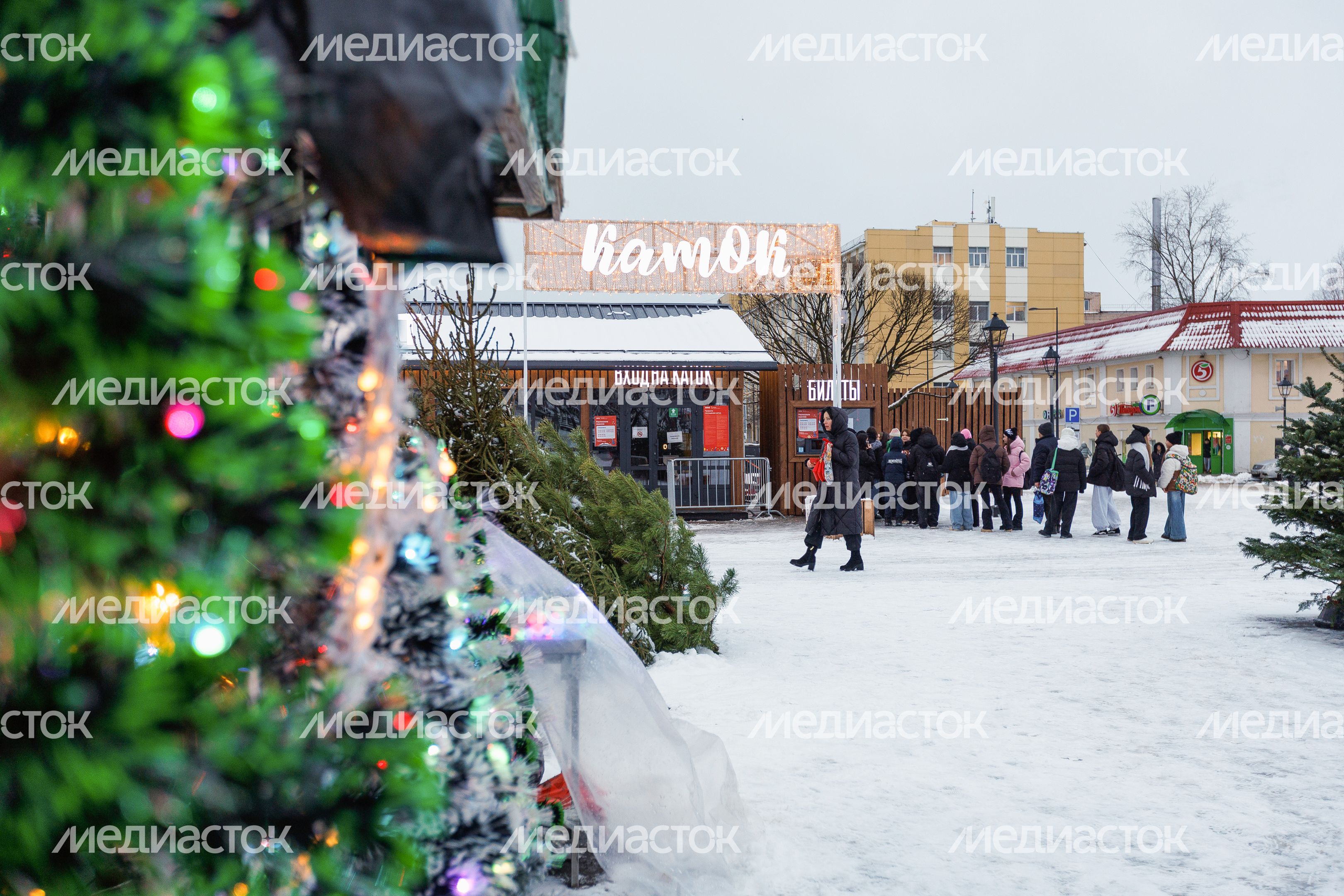 Елочный базар на Торговой площади в Дмитрове Елочный базар на Торговой площади в Дмитрове