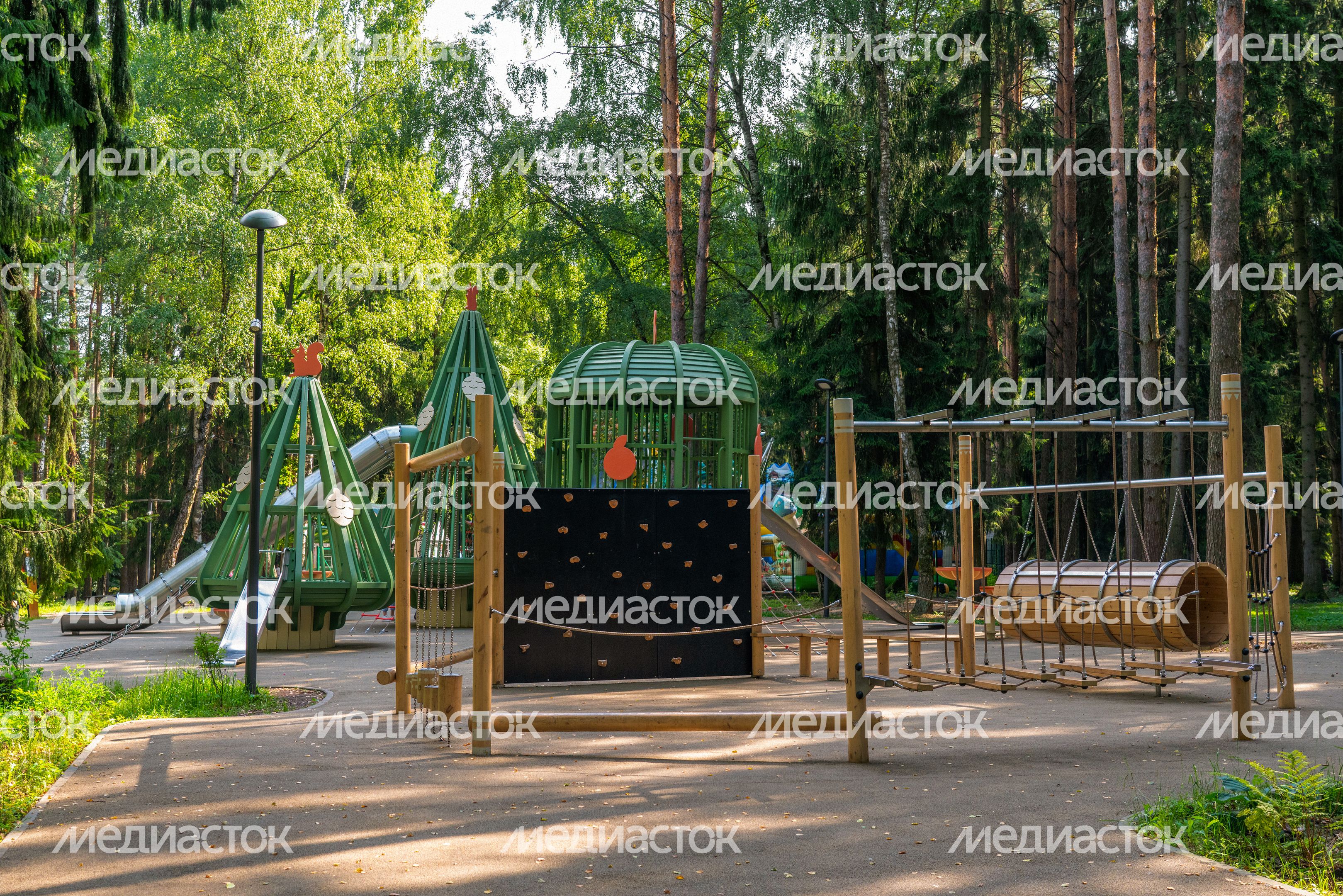 Детская площадка в парке культуры и отдыха «Елочки» в Домодедово