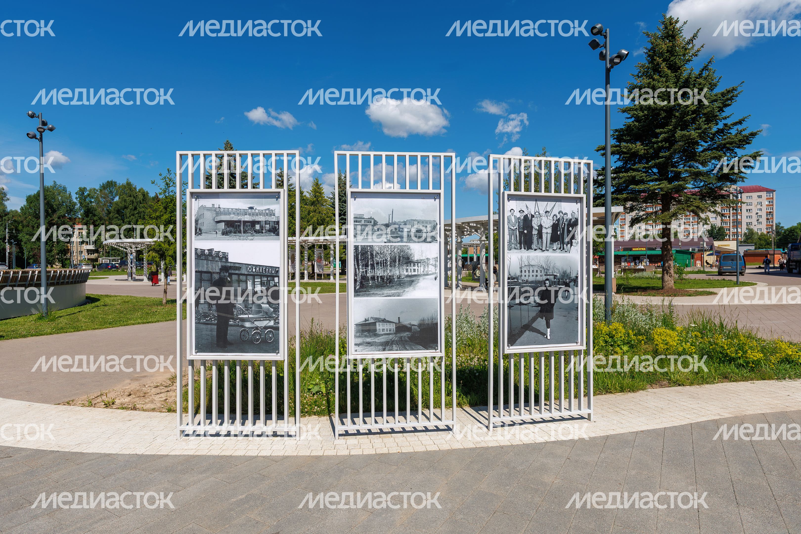 Центральная площадь Хотьково после благоустройства в Сергиево-Посадском округе