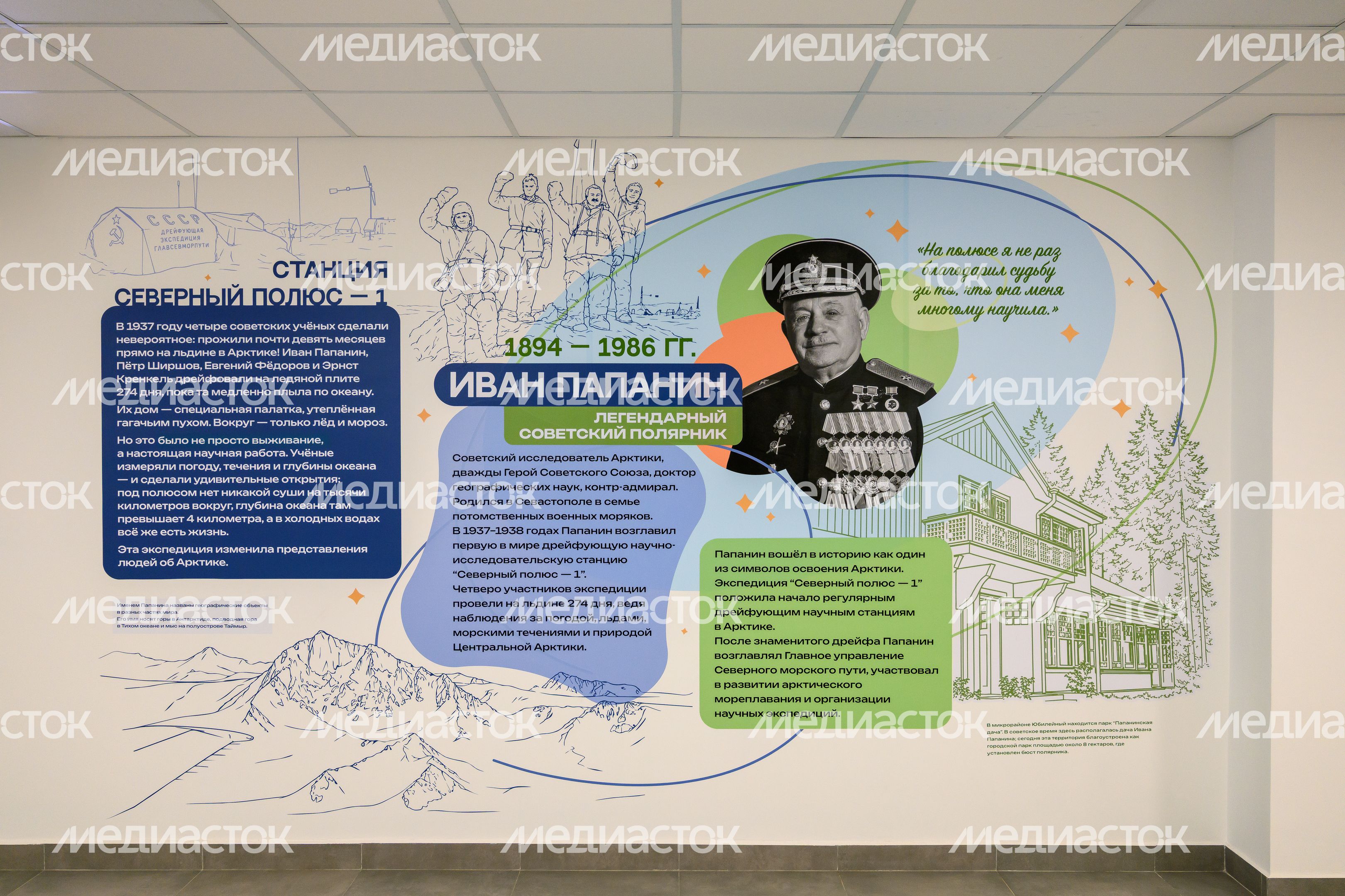 Роспись на стенах нового корпуса Первомайской школы №2 им. М.Ф. Тихонова в Королеве