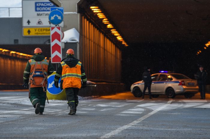 Тушинский тоннель затопило в Москве
