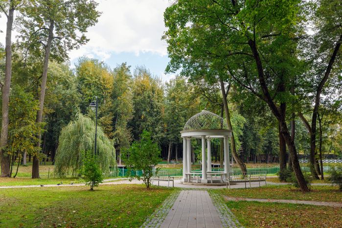 Парк усадьбы Кривякино летом в Воскресенске