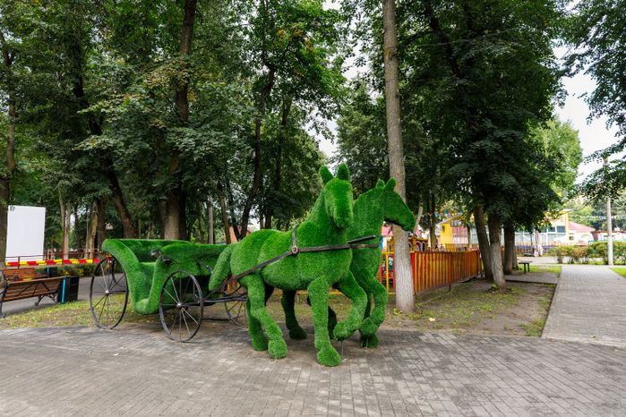 Городской парк культуры и отдыха «Пегас» в Егорьевске летом