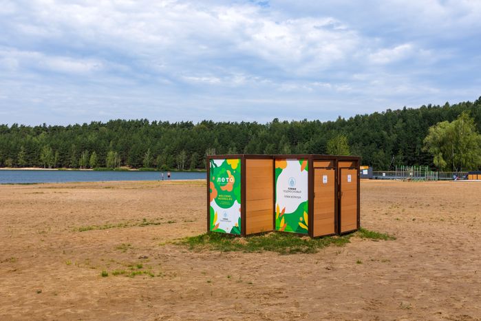 Кабина для переодевания на пляже Волкушинского карьера в Лыткарино