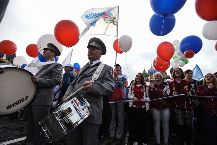 Первомайская демонстрация профсоюзов в Москве