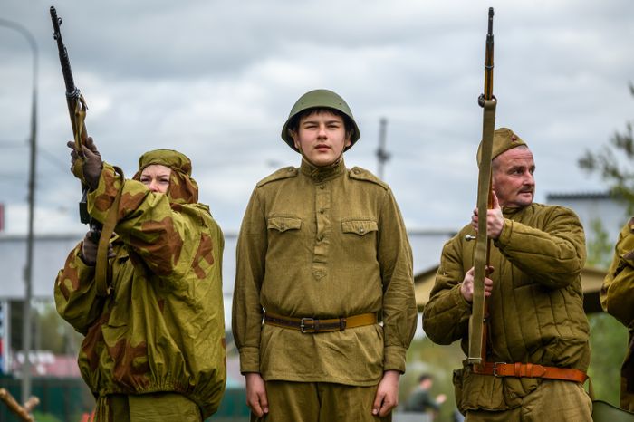 Военно-историческая реконструкция событий мая 1945 года в музее истории танка Т-34 в Мытищах