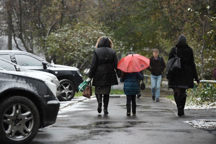 Первый снег в Москве