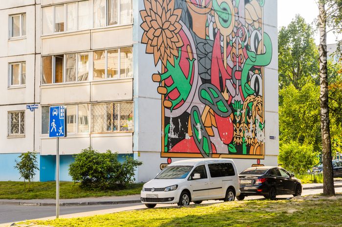 Балашиха. Муралы на стенах домов