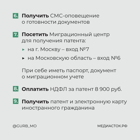 Памятка для трудовых мигрантов квадрат 25