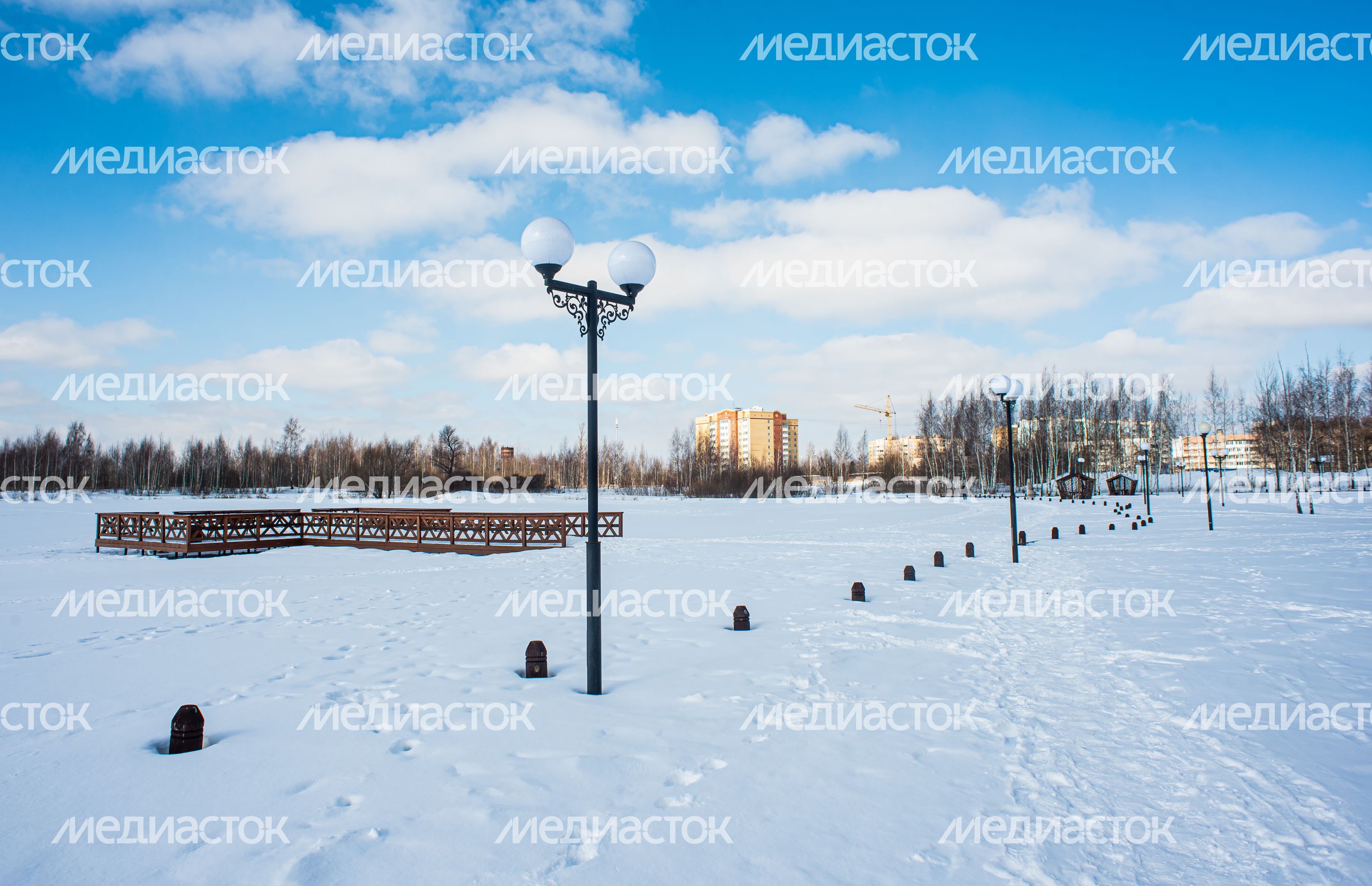 Зимние виды города Электрогорск
