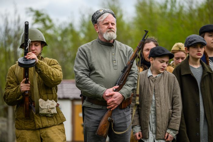 Военно-историческая реконструкция событий мая 1945 года в музее истории танка Т-34 в Мытищах