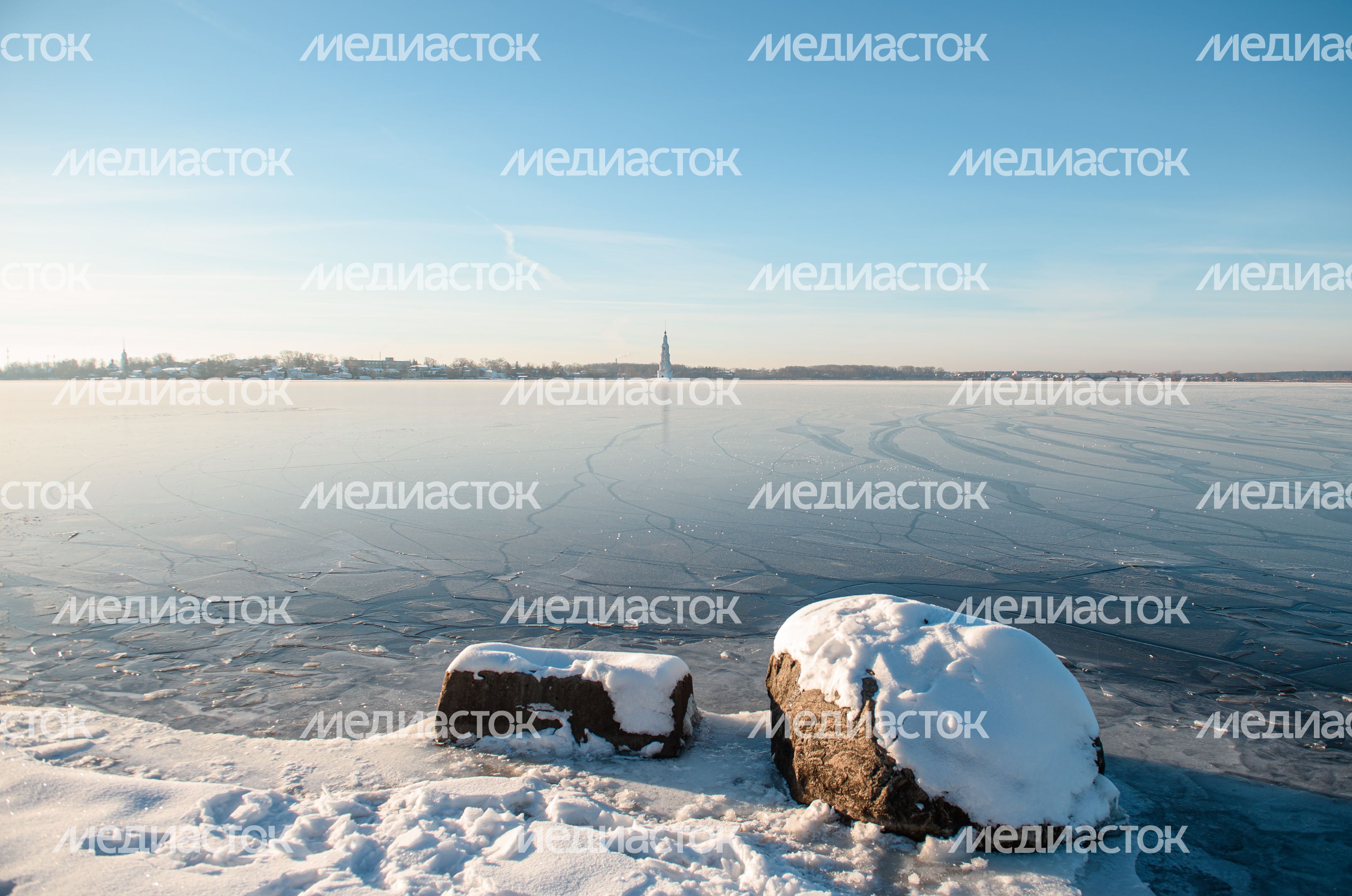 Зимние виды города Калязин