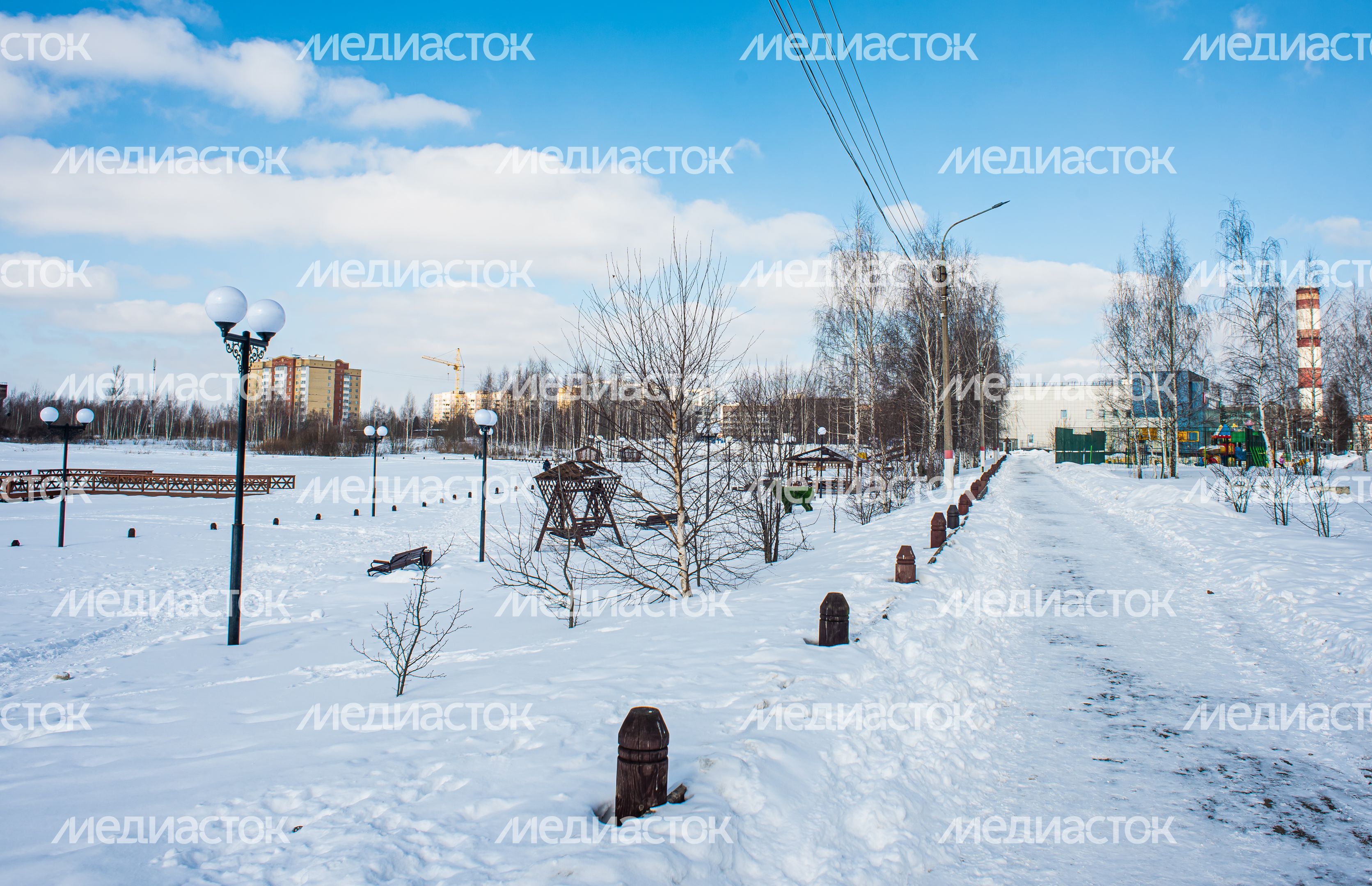 Зимние виды города Электрогорск