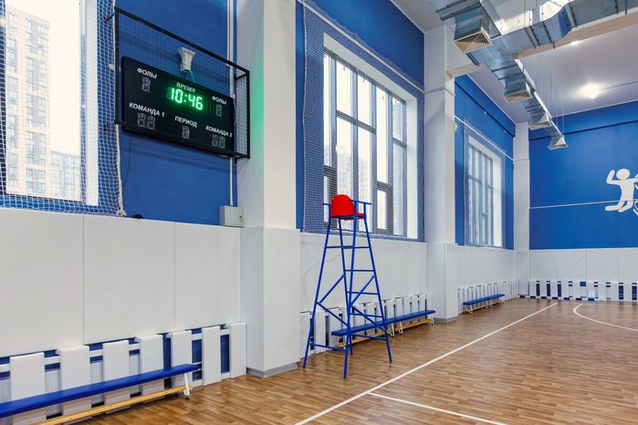 Спортзал нового корпуса школы № 15 в ЖК «Героев» в Балашихе