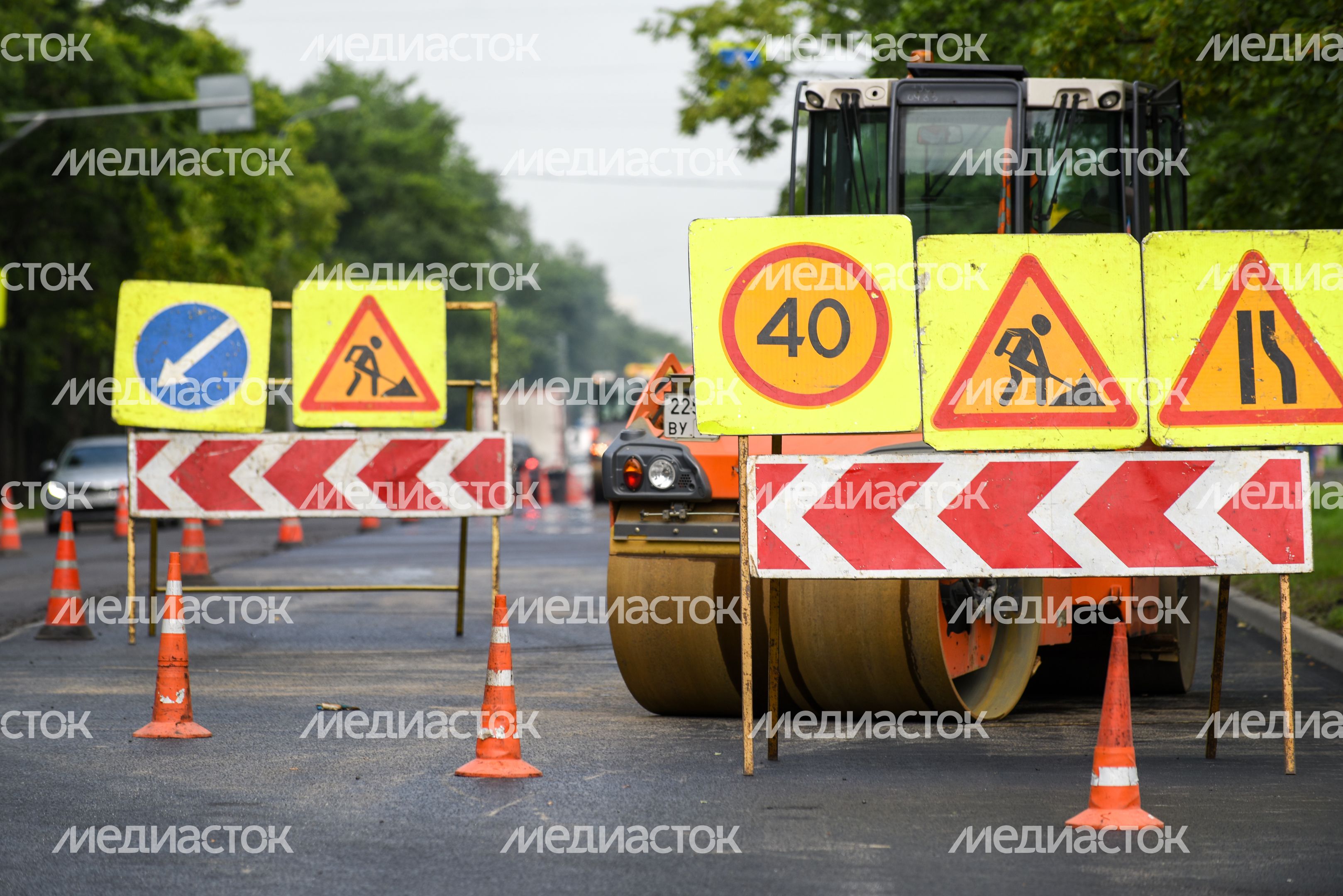 Дорожные работы в Москве