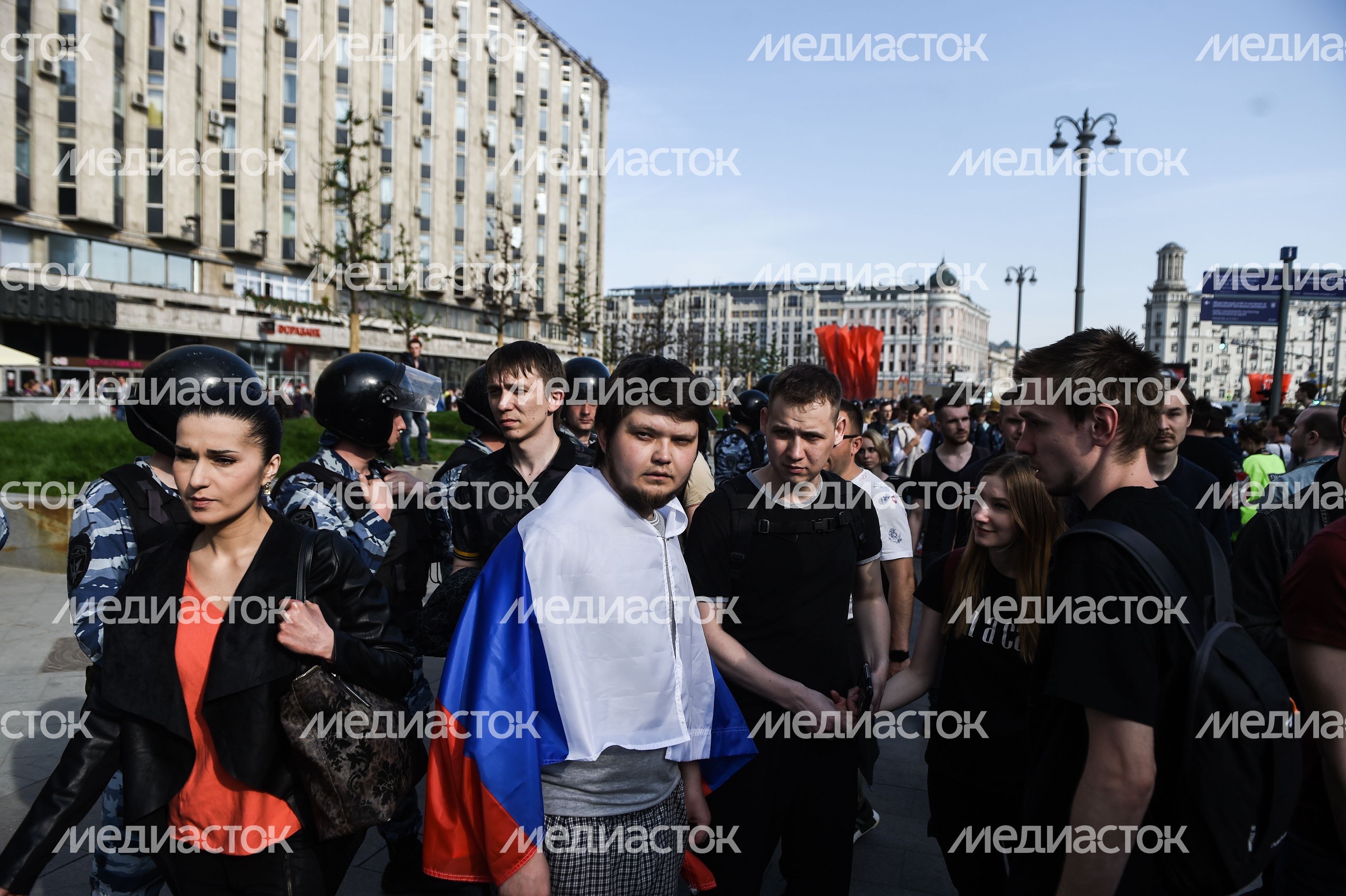 Несанкционированный митинг на Пушкинской площади