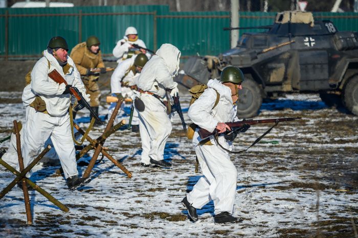 Военно-историческая реконструкция в музее танка Т-34 в Мытищах