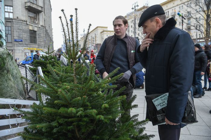 Открытие елочных базаров в Москве