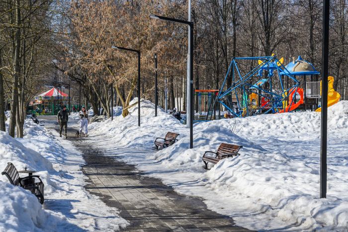 Центральный парк культуры и отдыха в Долгопрудном зимой