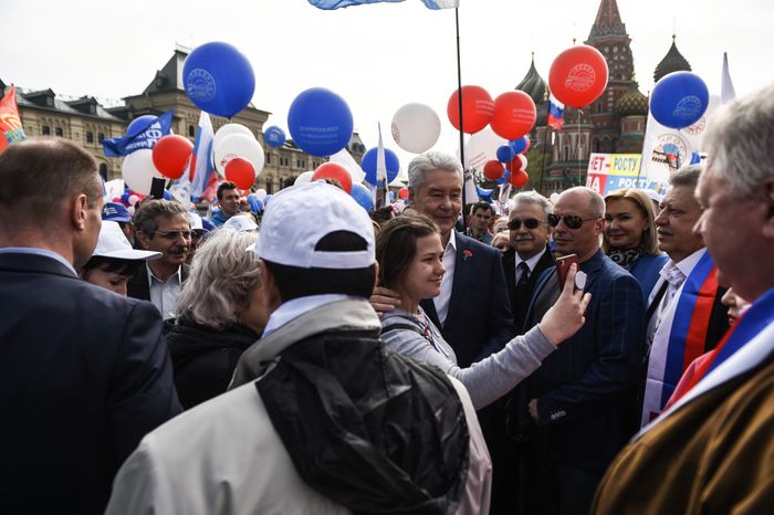 Первомайская демонстрация профсоюзов в Москве