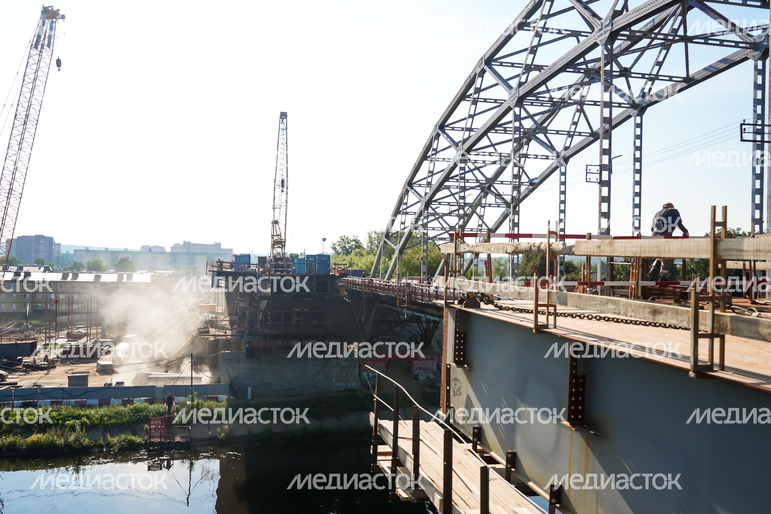 Возведение нового Рогачевского моста в Дмитрове