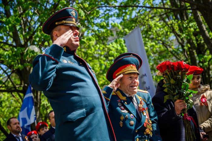 Торжественная церемония зажжения Вечного огня в Королеве
