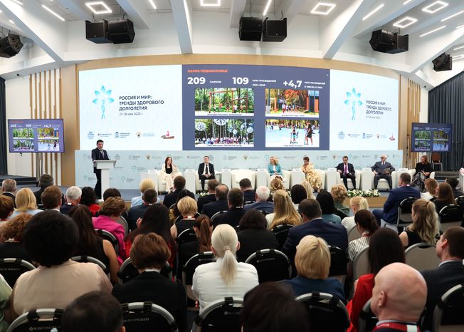 Пленарная сессия форума "Россия и мир: тренды здорового долголетия"