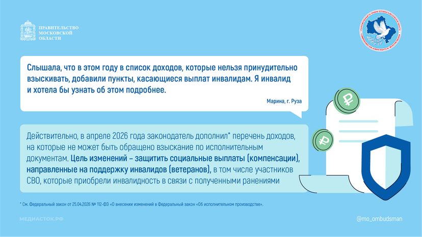 Какие компенсации инвалидам защищены от взыскания горизонталь 01