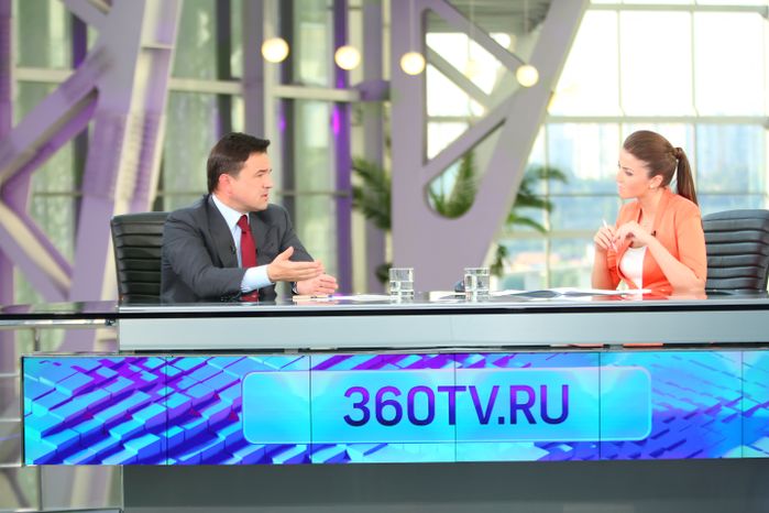 Андрей Воробьев в прямом эфире телеканала «360° Подмосковье»